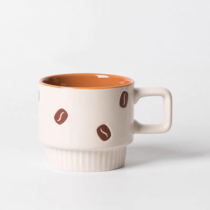 Vintage Customized Creative Nordic <b>Orange</b> Stoneware Ceramic Coffee Mugs Square Cute Handle Dishwasher Microwave Safe for - Product Image 4