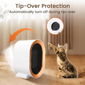 Ventilateur chauffant infrarouge sans pales portable 500W pour usage domestique, chauffe-air électrique avec élément chauffant PTC et protection contre la surchauffe, en plastique - Product Image 6