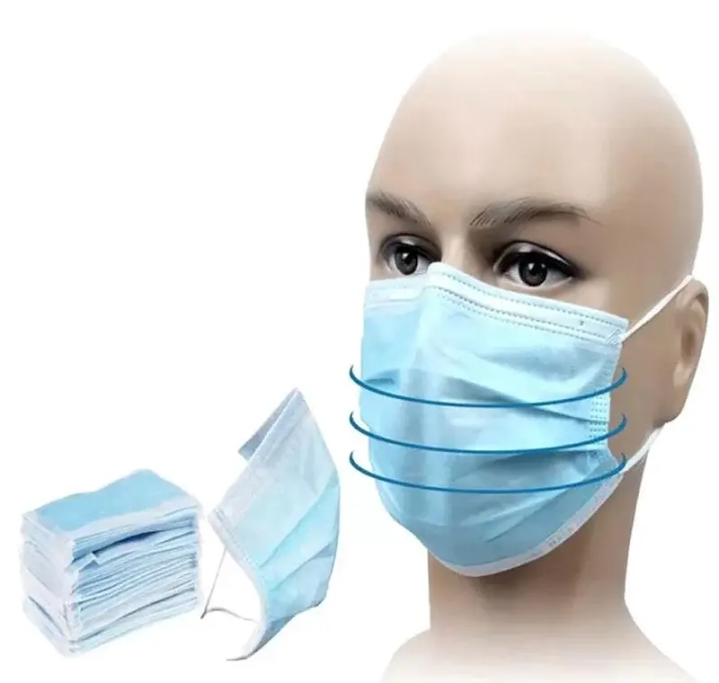 Tek kullanımlık Novomen tıbbi cerrahi yüz maskesi 3 katlı hastane yüz maskeleri
