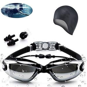 <span class=keywords><strong>Gafas</strong></span> <span class=keywords><strong>de</strong></span> natación antiniebla impermeables unisex <span class=keywords><strong>con</strong></span> tapón para los oídos, gorro <span class=keywords><strong>de</strong></span> natación <span class=keywords><strong>con</strong></span> protección auditiva óptima, nuevo diseño - Product Image 1