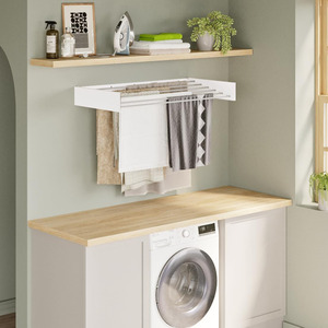 Over-Door Hanging Organizer Foldable Cloth Towel <b>Rack</b> Detachable Space-Saving Standing for Small Bathroom Made Metal - Product Image 2