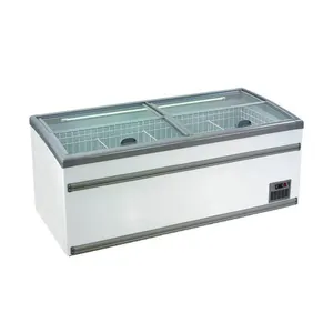 Chest showcase freezer supermarket commercial horizontal display refrigerator