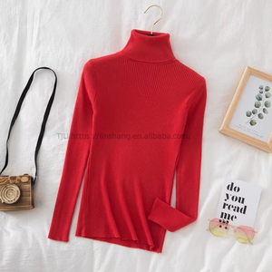 Suéter de Punto de Cuello Alto para Mujer, Otoño/Invierno, Manga Larga, Color Sólido, Capa Base, a la Moda - Product Image 4