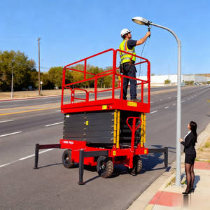 Plateforme de travail en hauteur mobile électrique autopropulsée à ciseaux, capacité de charge 240 kg - Product Image 1