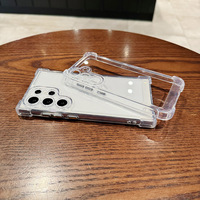 Étui de téléphone en TPU souple transparent anti-chute avec airbag renforcé aux quatre coins de luxe pour Samsung Galaxy S25 S24 S23 S22 S21 Ultra