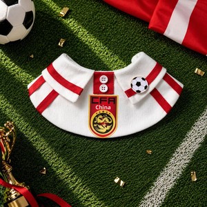 Bandana pour animaux de compagnie imprimé équipe nationale de football, bavoir doux à thème football, serviette anti-bave pour petits et moyens chiens et chats - Product Image 5