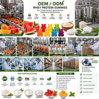 Gummies Protéinés au Whey Marque Blanche OEM, Véganes, Saveur Pastèque & Orange, Nutrition Sportive