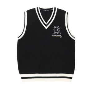 Chalecos de Punto Jacquard Personalizados con Logotipo para Hombre, Suéteres sin Mangas con Cuello en V, Chaleco Escolar de Punto para Hombre - Product Image 2