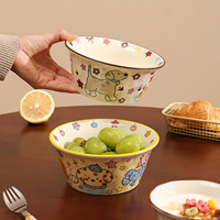 Bol à petit-déjeuner en céramique de style américain, grande capacité, pour yaourt, nouilles de riz et soupe, idéal pour la rentrée scolaire