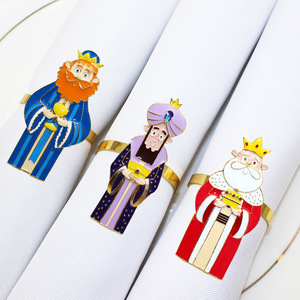 Vente en gros de nouveaux anneaux de serviette à thème des trois <span class=keywords><strong>mages</strong></span> pour la décoration de fête - Product Image 2