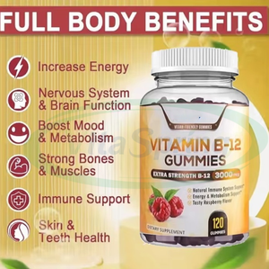 ASAP OEM Vente en gros Marque privée Booster d'énergie Préentraînement Vitamine B12 Gomme Ours 5000mg Suppléments Vitamine B12 - Product Image 2