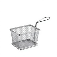 Panier de friteuse en acier inoxydable, panier à frites en maille métallique avec poignée pour restaurant, hôtel, traiteur, buffet, cuisine commerciale