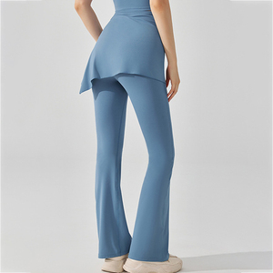 Nouveau design, <span class=keywords><strong>jupe</strong></span> de sport et de course à pied pour femmes nues, leggings de yoga deux pièces, tendance solide - Product Image 2