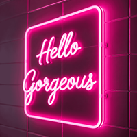 Enseigne commerciale LED néon personnalisée en acrylique, boîte à lumière avec logo pour magasin, restaurant, café, affichage