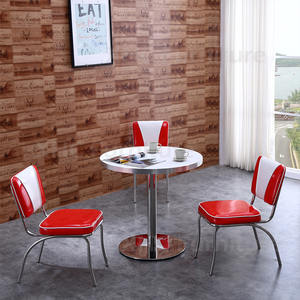 Ensemble de sièges de style rétro américain pour restaurant, canapé de restaurant avec table et chaises, mobilier de café pour restaurant de restauration rapide - Product Image 3