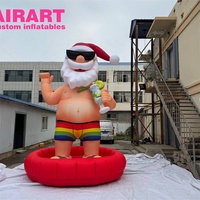 Décoration d'événement hawaïenne, Père Noël gonflable, mascotte gonflable de Noël pour la vente