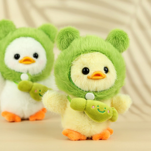 Sevimli Kurbağa Kapüşonlu Ördek Peluş Anahtarlık Dolgulu Hayvan Oyuncak Çanta Süsü Kolye Yumuşak Mini Peluş Anahtarlık Sırt Çantası Dekorasyonu Hediye - Product Image 1