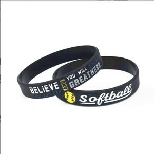 Bracelets de poignet de softball, bracelet en silicone motivant, bracelet en caoutchouc personnalisé pour le sport - Product Image 4