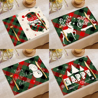 Napperons de Noël à motifs Ychon en gros, napperons personnalisés imprimés, napperons isolants thermiques pour la maison, décorations de Noël