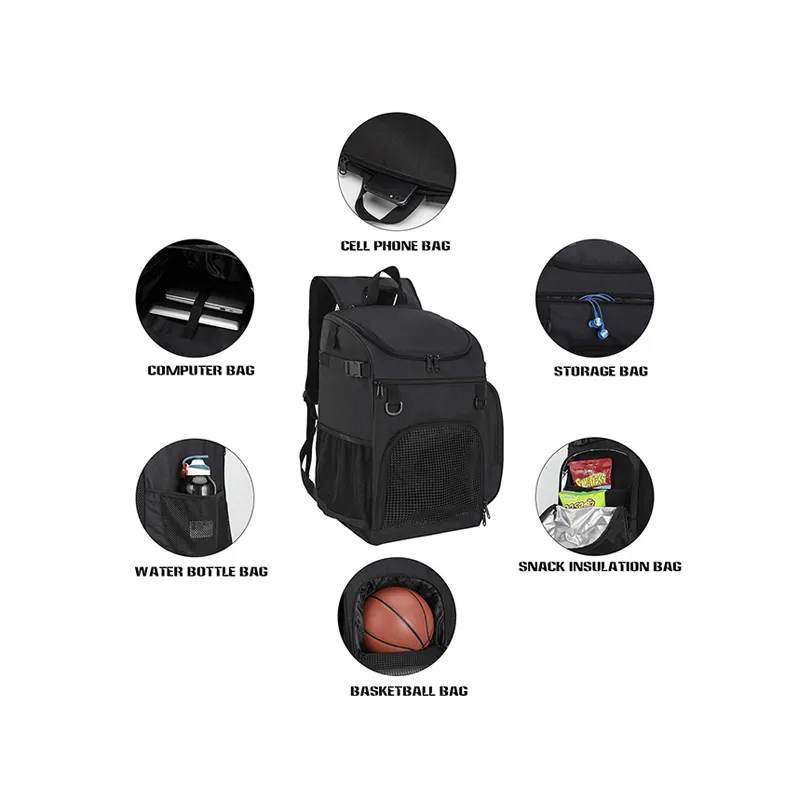 Mochilas esportivas casuais de alta qualidade, 40l, para lazer ao ar livre, tênis, futebol, basquete, mochila personalizada com logotipo