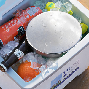 Stainless Steel Ice Tray 13L Portable Instant Cooling Outdoor Use Food Grade Reusable Metal Trays - Product Image 1