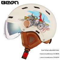 Casco Retro BEON Unisex con Doble Visera, Certificado 3C para Motocicleta y Bicicleta Eléctrica, Estilo Vintage Harley para Todas las Estaciones, Conducción Segura