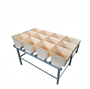 Sistema di Coltivazione Idroponica Dutch Bucket di Alta Qualità, Secchio Quadrato in Plastica Beige con Coperchio per la Coltivazione di Ortaggi - Product Image 4