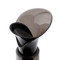 Verseur de bouteille en plastique de couleur noire en forme de fleur 2in1 Bouchon et verseur de vin