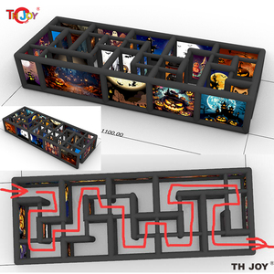 11x4M Đen đáng sợ <span class=keywords><strong>Inflatable</strong></span> Mê Cung Arena máu bí ngô Halloween ngôi nhà ma ám với mái trò chơi thể thao để bán - Product Image 3