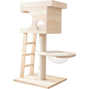 Solid Wood <b>Cat</b> Tree 2 Levels With <b>Scratching</b> <b>Post</b> And <b>Cat</b> Bed <b>For</b> <b>Large</b> <b>Cats</b> - Product Image 5