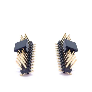 Soulin Conector de encabeçamento de pino SMT de duas linhas com ângulo reto macho de passo de 2,0 mm personalizado para aplicação em PCB