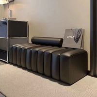 Wallybeauty Banc long de style nordique moderne, tabouret de salon, réception de beauté, canapé d'attente, ensemble de canapés, salle à manger, matériau PU, centre commercial