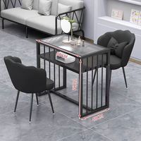 Meubles de salon de manucure en vente directe d'usine Tables à ongles modernes de luxe Ensembles de tables et de chaises pour ongles en verre