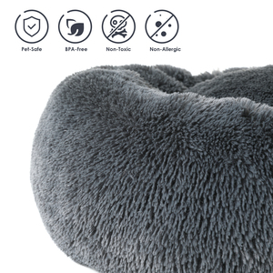 C4P Luxus-Hunde bett Hot Style Long PV Plüsch Donut Haustier bett Kunst pelz Material Festes Muster Vakuum verpackt für Hundes chlaf - Product Image 5