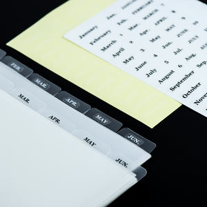 Mini dính chỉ số chia tabs Dán Đen trắng dính rõ ràng hàng tháng sticker cho máy tính xách tay lập kế hoạch 12 tháng Tab ngăn - Product Image 4