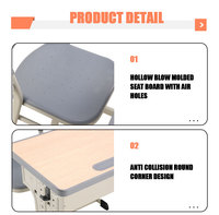 Ensemble de bureau et chaise d'étude double en bois réglable en hauteur, mobilier commercial économique, deux places, table et chaise d'école