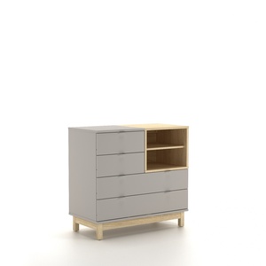 ตู้ลิ้นชักเก็บของไม้โอ๊คโซโนมาสีเงินสไตล์โมเดิร์นสำหรับห้องนอน - Product Image 2