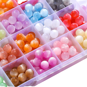 ลูกปัดหินรูปแมวทำจากยางเรซิน8มม. สร้อยข้อมือแบบ DIY ทรงตรงเครื่องประดับลูกปัดแก้วคริสตัลโคมไฟ - Product Image 1