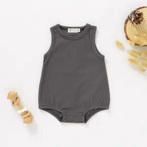 Vendita calda bimbe bambini bambini tutine cotone naturale biologico body senza maniche