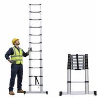 Échelle télescopique en aluminium de 10,8 pieds avec barre stabilisatrice, échelle portable pour la maison et l'extérieur, capacité de 150 kg