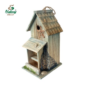 Diseño personalizado estilo playero rústico decorativo <span class=keywords><strong>casa</strong></span> de madera para pájaros - Product Image 2