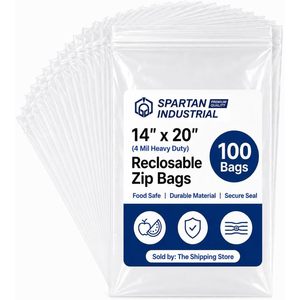 Reclosable Zip Bags 14 X 20 Inch 4 Mil Heavy Duty Food Safe <b>Storage</b> For <b>Clothes</b> Electronics Toys - Product Image 1