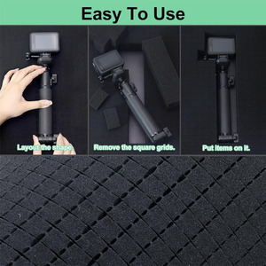 Đen Polyurethane bọt chèn cho các trường hợ<span class=keywords><strong>p</strong></span>, cuttable đóng gói đệm cho hộ<span class=keywords><strong>p</strong></span> công cụ, máy ảnh, hàng thủ công và lưu trữ - Product Image 6