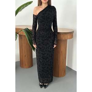 ชุดราตรีผู้หญิงขายส่ง สีดำ โปร่งแสง ทรงบอลกาวน์ ทรงเอ ประดับคริสตัล ไซส์ XS สำหรับงานเลี้ยง งานคืนสู่เหย้า - Product Image 2