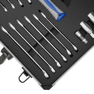 Ensemble d'outils STEELTREKS 64 pièces, ensemble d'outils à main en aluminium, clé à cliquet et pioche, matériau CR-V, personnalisable, OEM, coffret rigide 16402 - Product Image 5