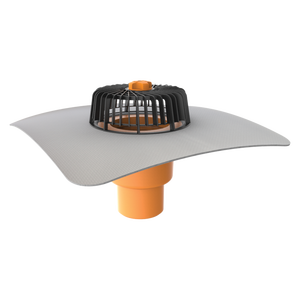 Sortie de toit <span class=keywords><strong>verticale</strong></span> à double paroi isolée thermiquement OEM/ODM avec gaine en PVC intégrée et protection anti-feuilles pour toits plats à membrane PVC - Product Image 1