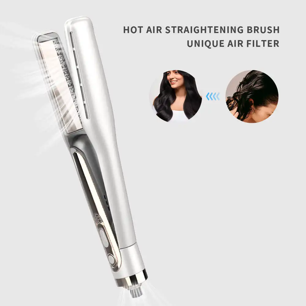 ओएम युगल शैली 2 में 1 फ्लैट लोहे के बाल सीधे और बालों के ड्रायर गर्म हवा में बदलने के लिए गर्म हवा स्टाइलर