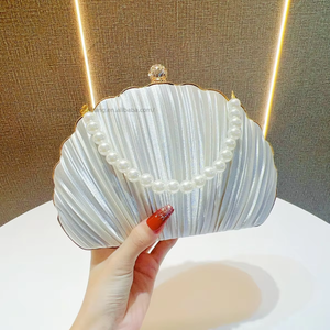 Cross-border New Silk Retro European American Women's Evening <b>Clutch</b> Bag With Pearl Decoration Tanjing - Product Image 1