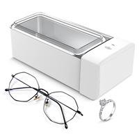 Nettoyeur à ultrasons électrique portable 600ML Lentille de contact à ultrasons et laveuse de disque vinyle pour une utilisation en extérieur à la maison Voiture