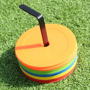 Cones planos com rack para futebol, 6 polegadas, plástico, marcador, disco, para hóquei, basquete, treinamento, equipamentos para agilidade